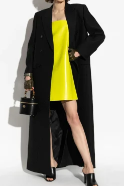Gucci neonowy Skórzana sukienka na ramiączkach