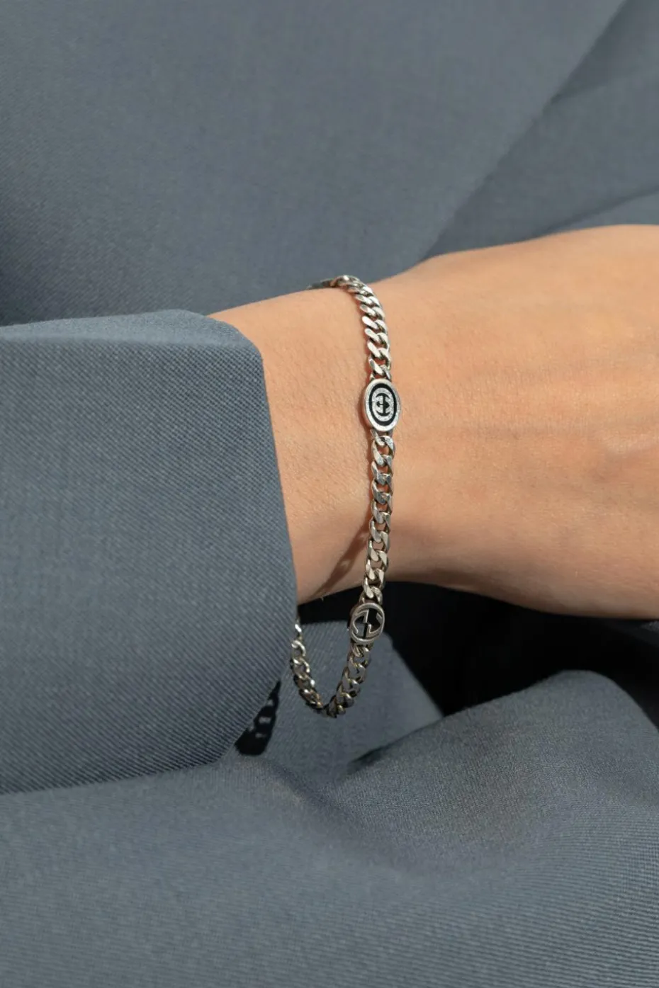 Gucci SREBRNY Srebrna bransoleta