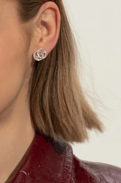 Gucci SREBRNY Srebrne kolczyki w kształcie logo