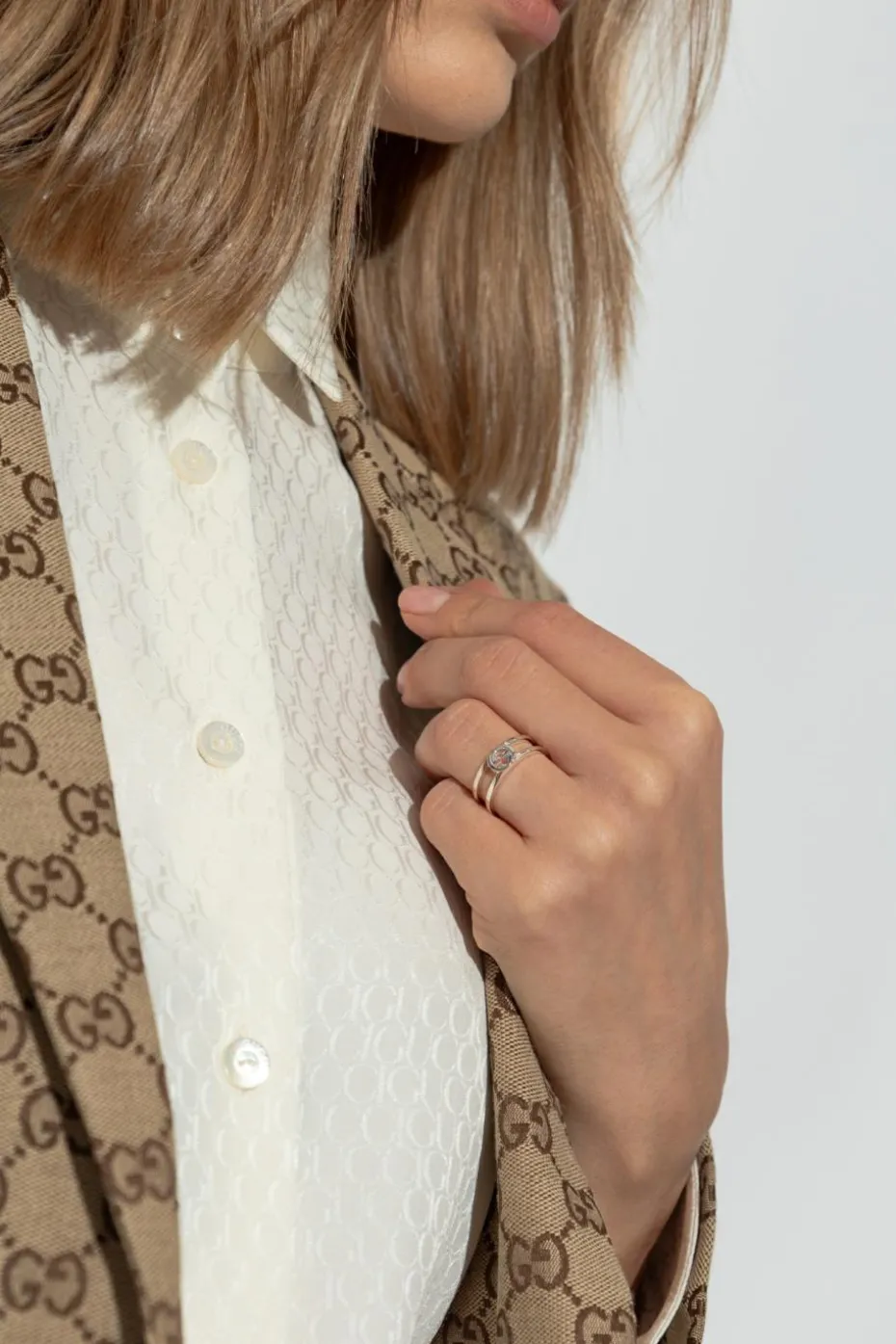 Gucci SREBRNY Srebrny pierścień