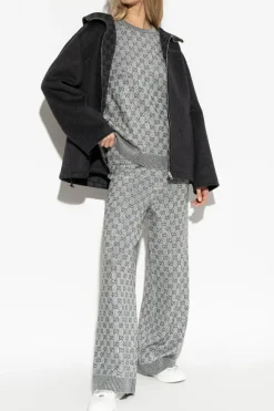 Gucci SREBRNY Sweter z lureksową nicią i połyskującymi aplikacjami