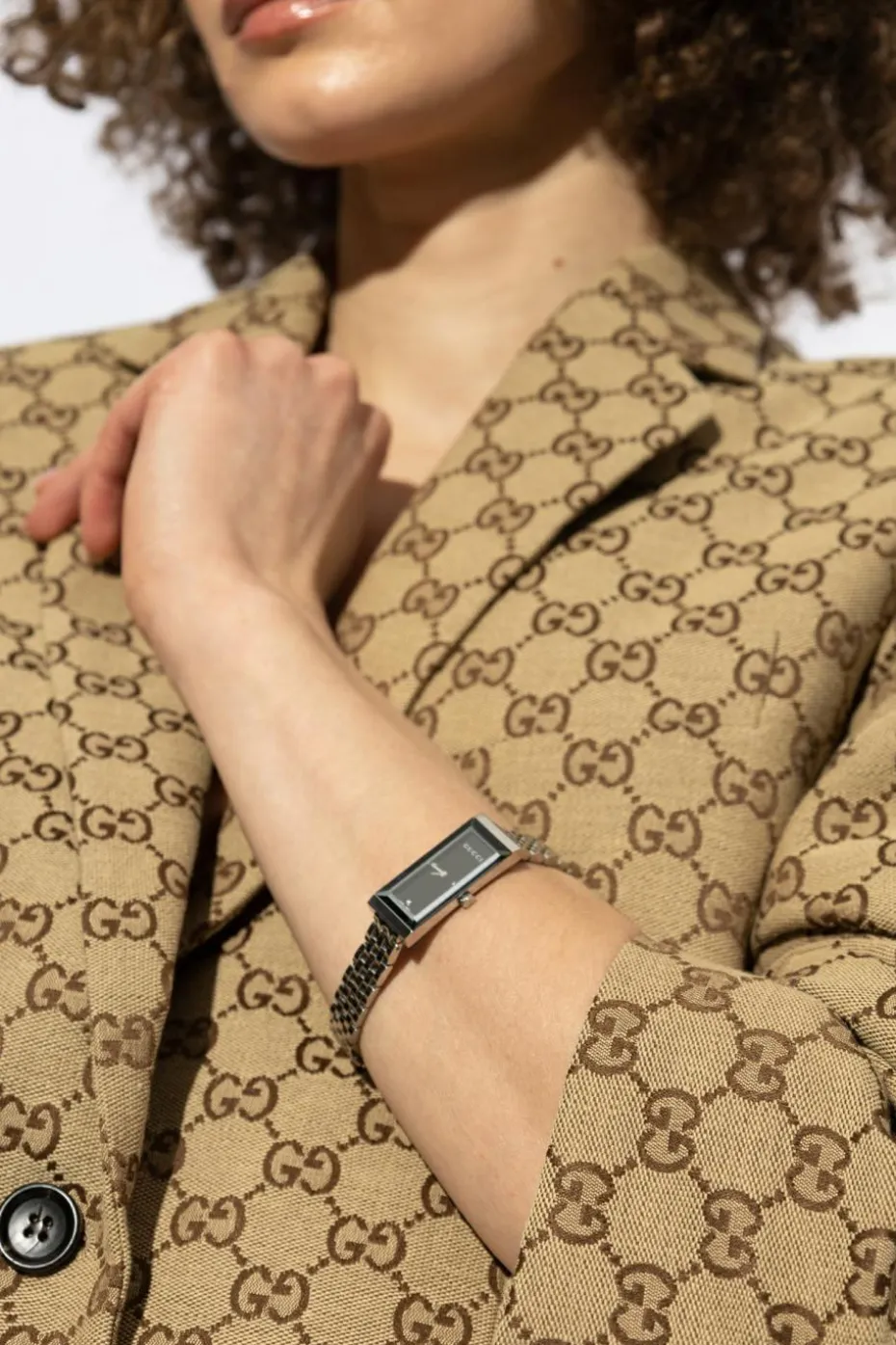 Gucci SREBRNY Zegarek `G-Frame`