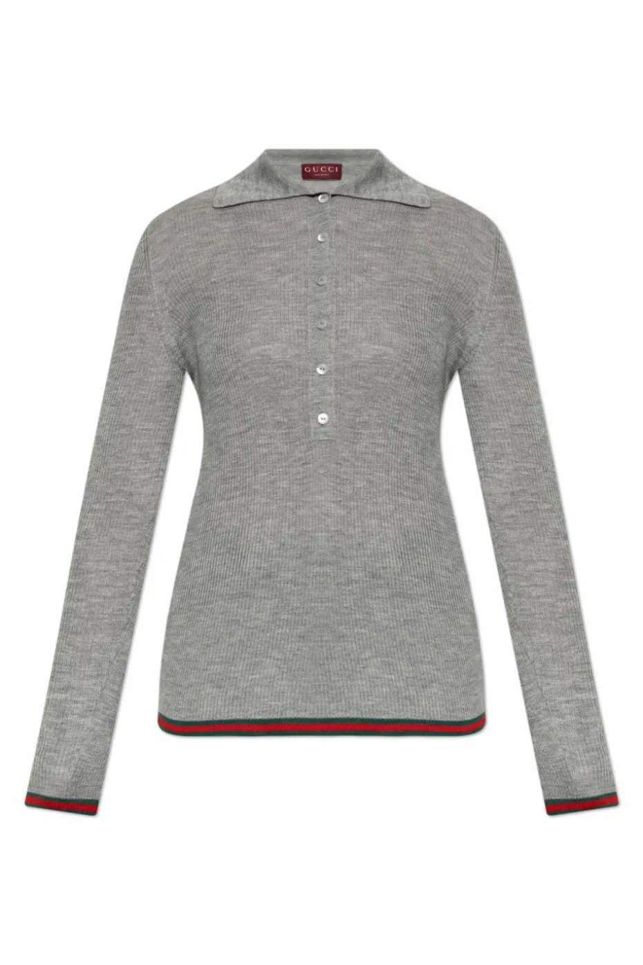 Gucci SZARY Polo z długimi rękawami