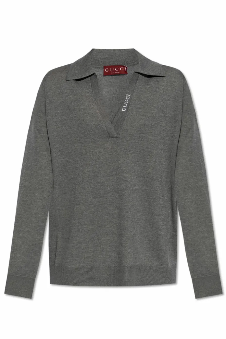 Gucci SZARY Wełniane polo