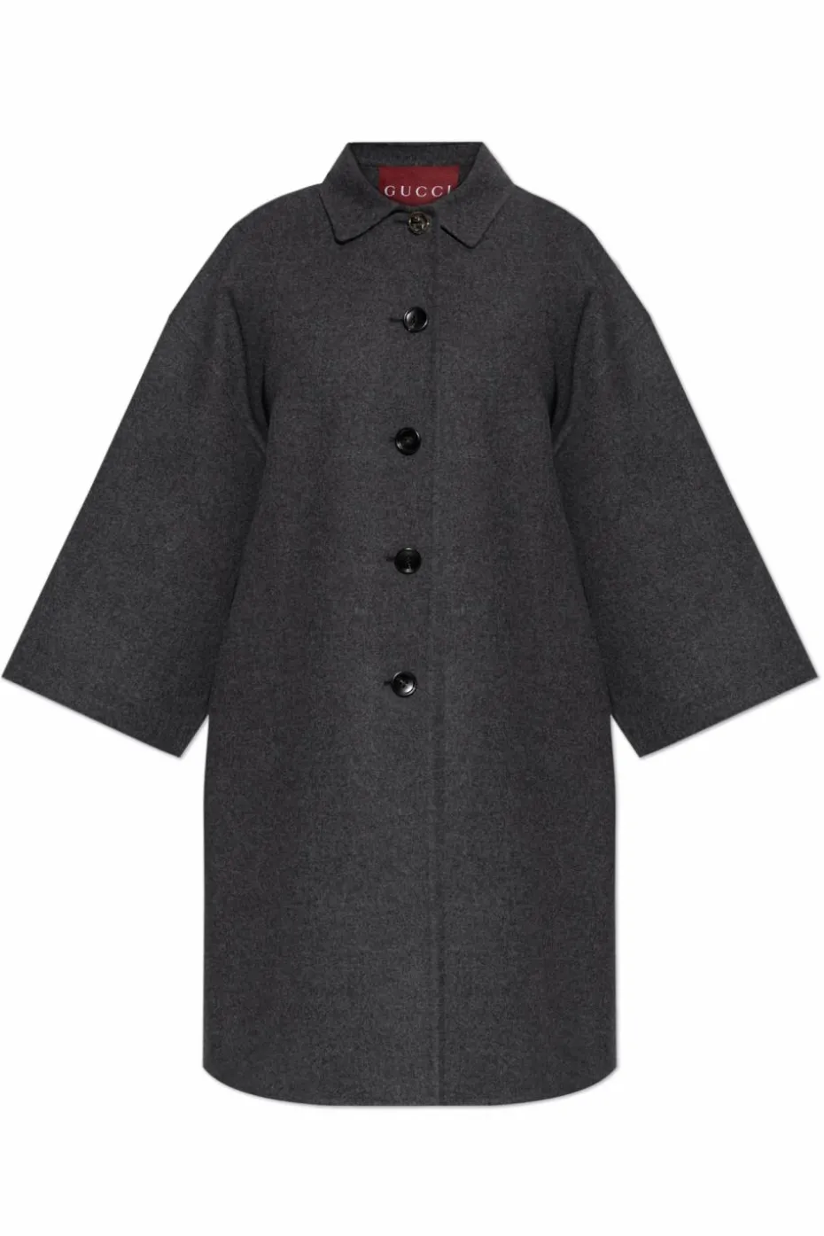 Gucci SZARY Wełniany płaszcz