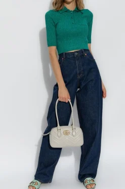 Gucci ZIELONY Prążkowany top