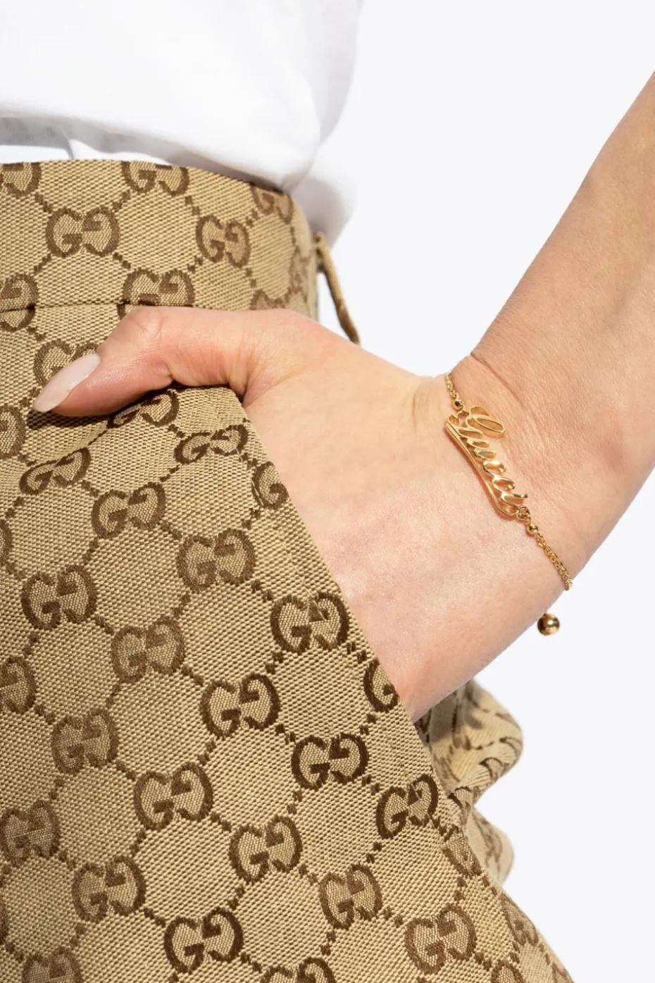 Gucci ZŁOTY Mosiężna bransoleta