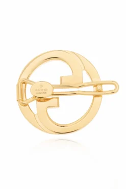 Gucci ZŁOTY Mosiężna spinka do włosów
