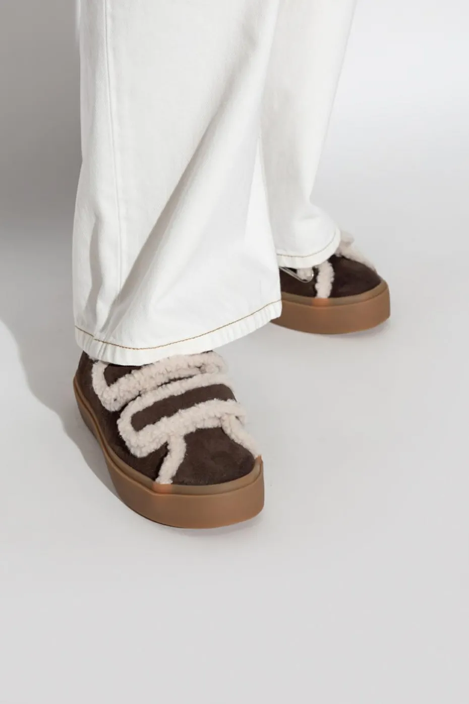 Inuikii BRĄZOWY Buty `Shearling Low Velcro`