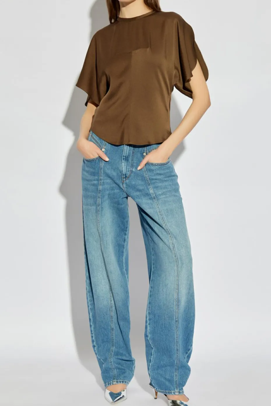 Isabel Marant BRĄZOWY Top `Karlit`