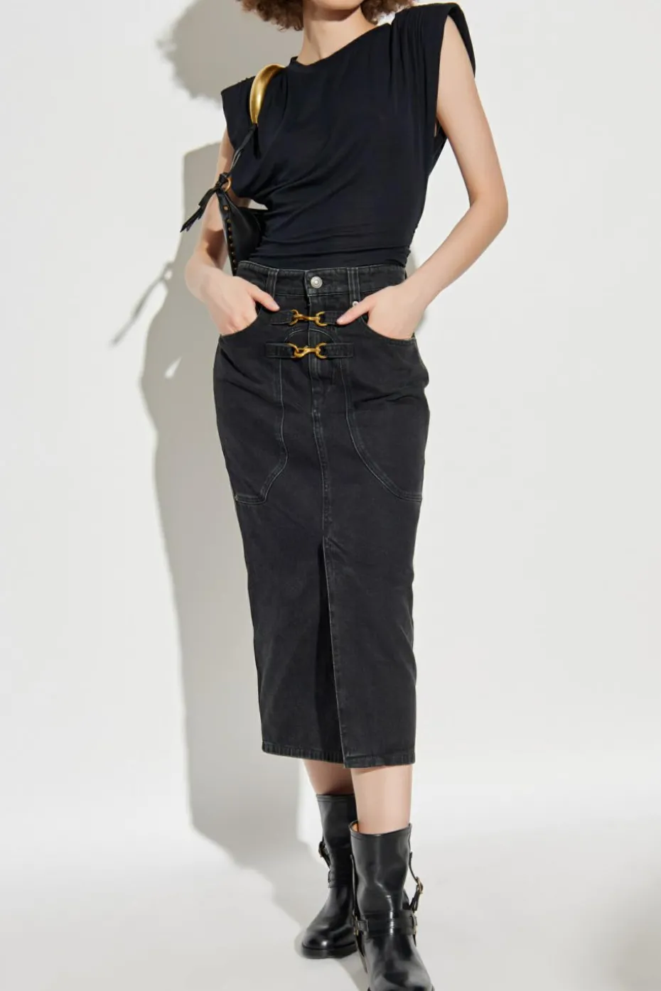 Isabel Marant CZARNY Jeansowa spódnica `Pavina`