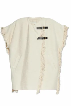 Isabel Marant kremowy Ponczo `Greya`