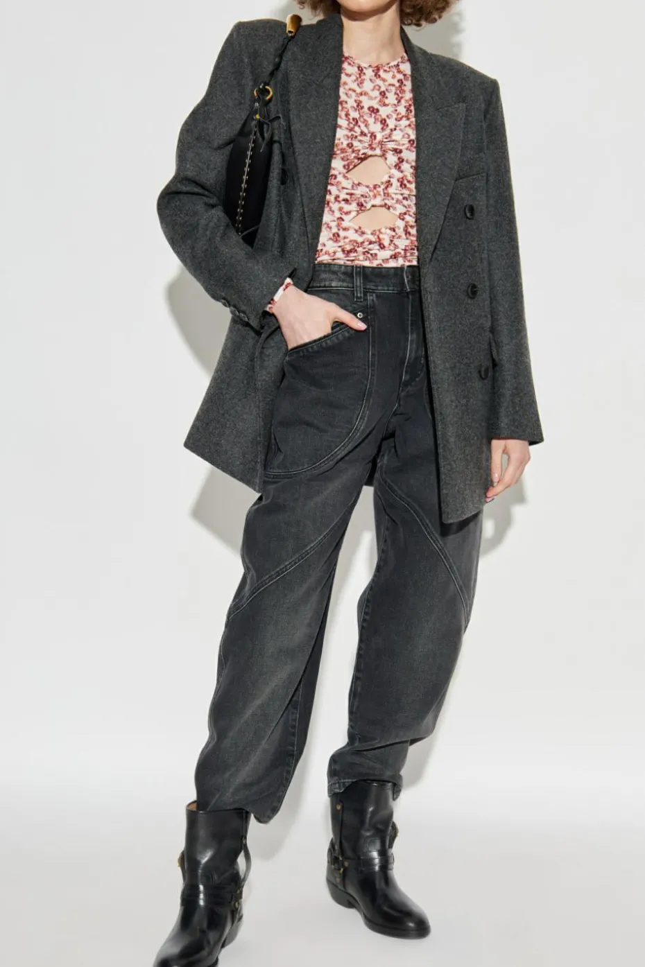 Isabel Marant SZARY Krótki płaszcz `Isidora`