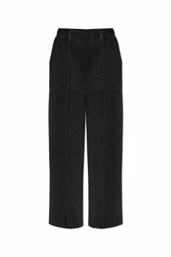 Issey Miyake CZARNY Plisowane spodnie