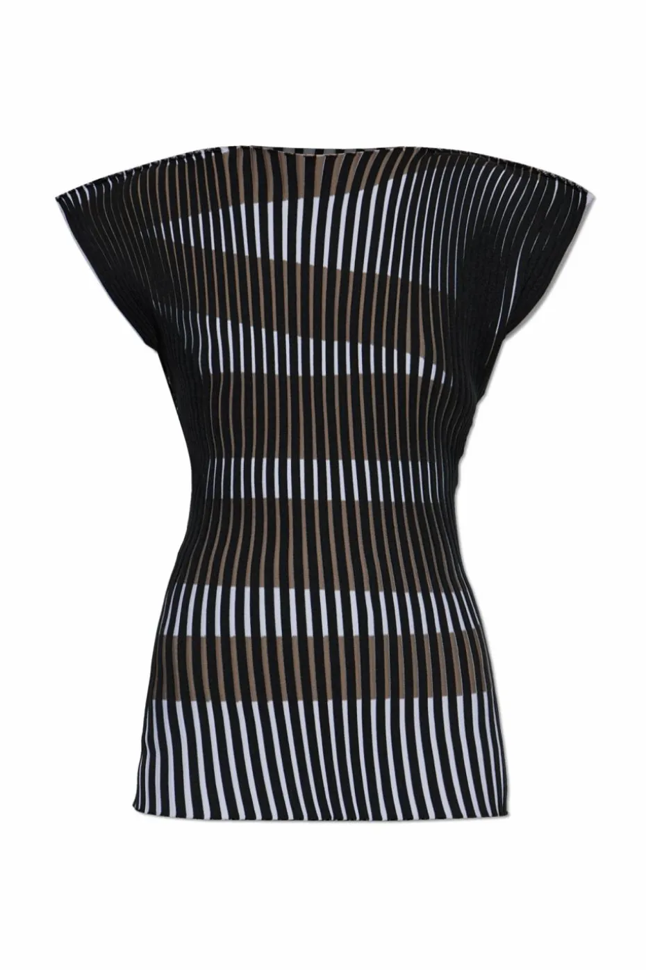Issey Miyake CZARNY Plisowany top