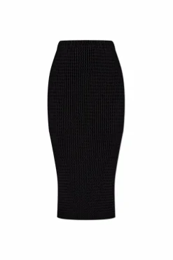 Issey Miyake CZARNY Plisowana spódnica