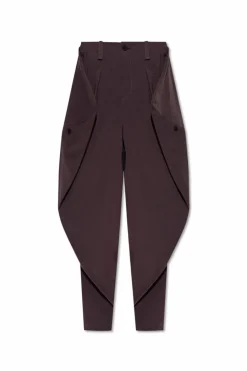Issey Miyake FIOLETOWY Spodnie z kieszeniami
