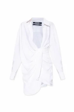 Jacquemus BIAŁY Asymetryczna sukienka