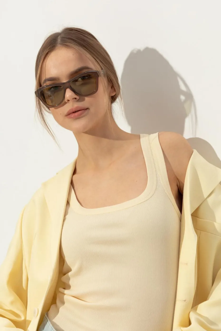Jacquemus BRĄZOWY Okulary przeciwsłoneczne