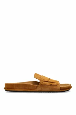 Jacquemus BRĄZOWY Skórzane klapki