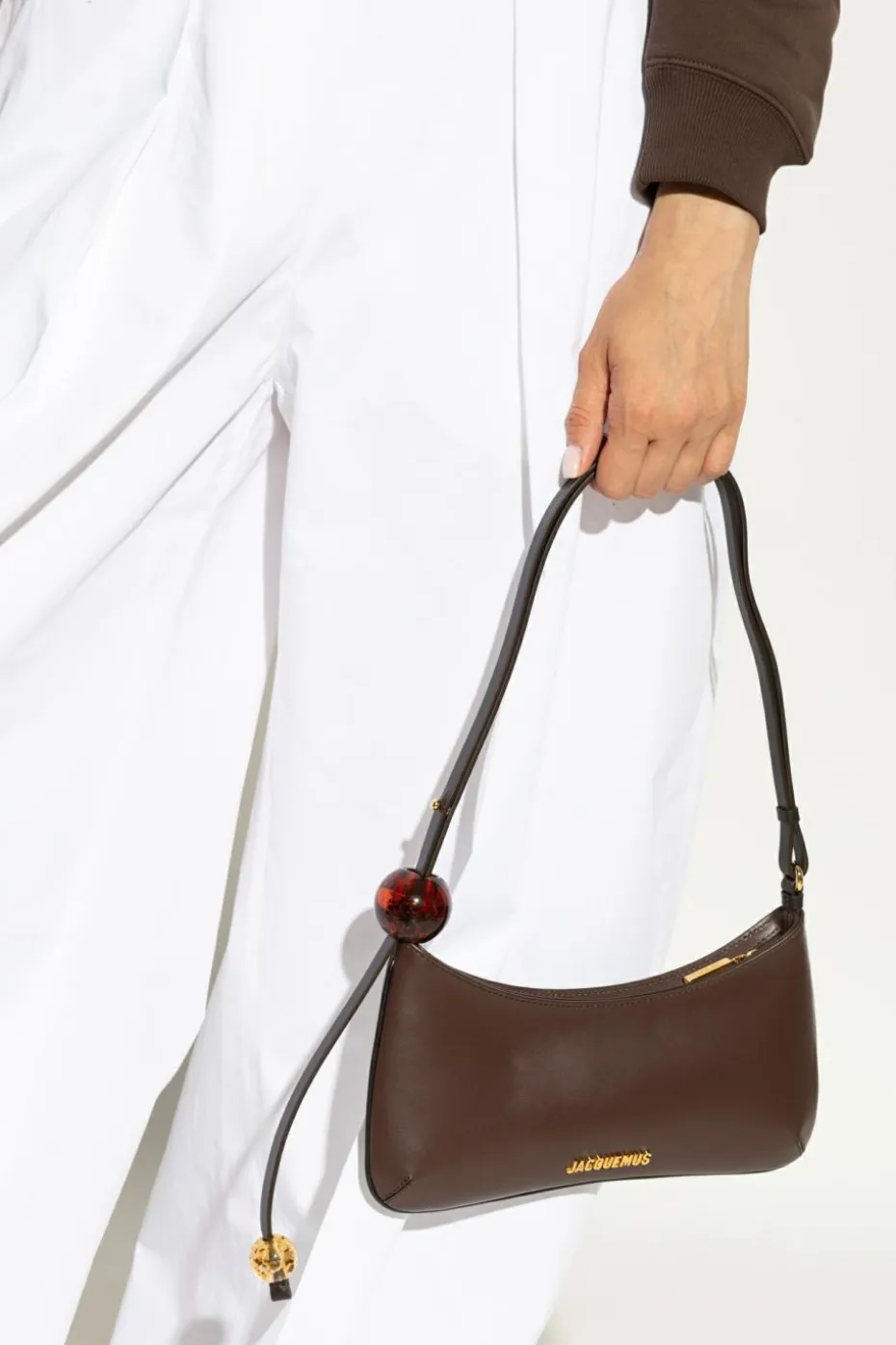 Jacquemus BRĄZOWY Torba na ramię `Bisou Perle`