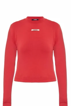 Jacquemus CZERWONY T-shirt z długimi rękawami