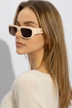 Jacquemus kremowy Okulary przeciwsłoneczne