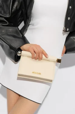 Jacquemus kremowy Skórzana torba na ramię ‘La Petite Pochette Rond Carre’