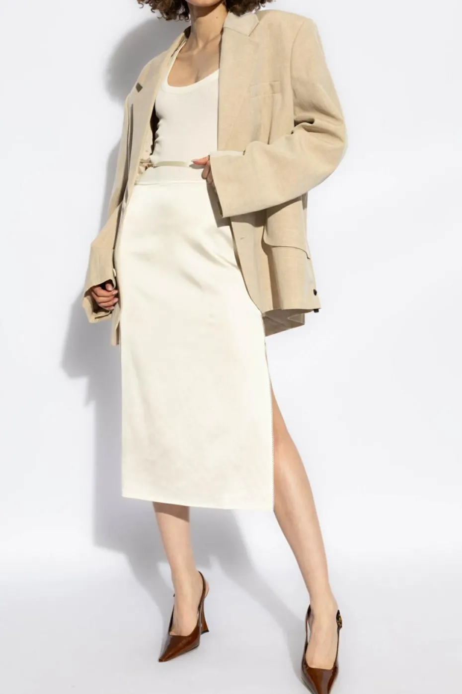Jacquemus kremowy Spódnica `Notte`