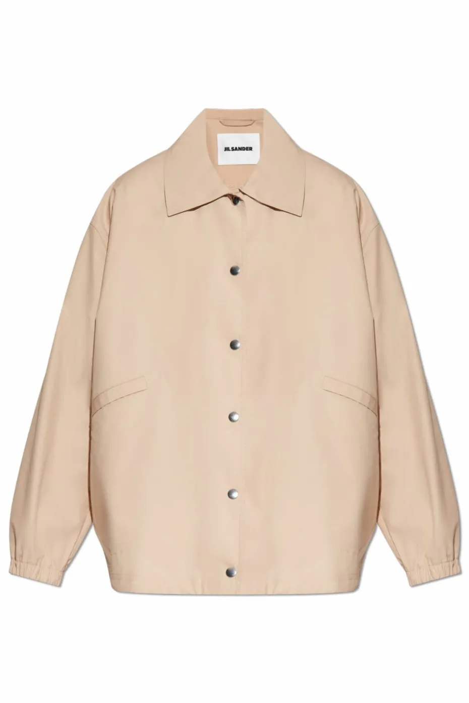 JIL SANDER beżowy Bawełniana kurtka o luźnym kroju