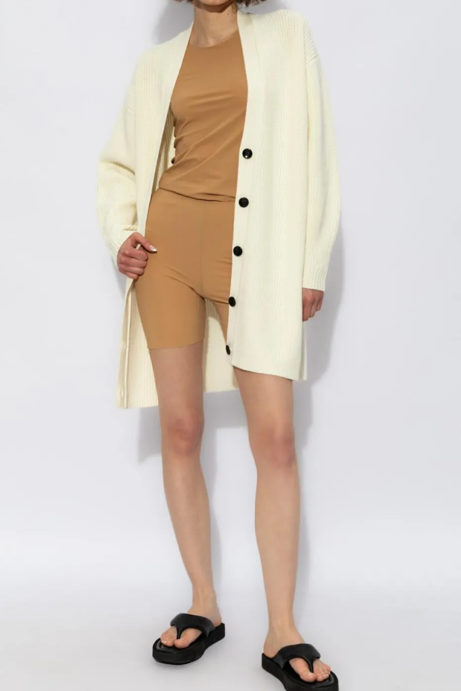 JIL SANDER BRĄZOWY Top bez rękawów