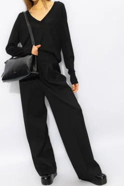 JIL SANDER CZARNY Kaszmirowy sweter
