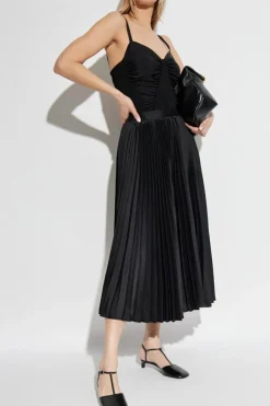 JIL SANDER CZARNY Plisowana spódnica