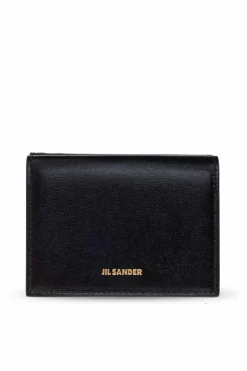 JIL SANDER CZARNY Portfel z logo