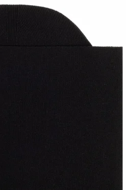 JIL SANDER CZARNY Prążkowana czapka