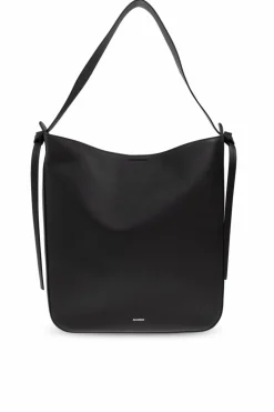 JIL SANDER CZARNY Skórzana torba