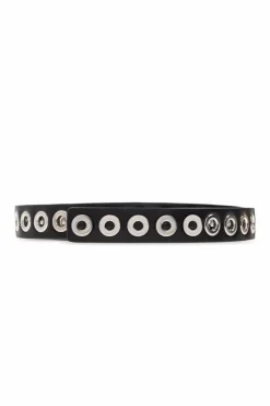 JIL SANDER CZARNY Skórzany pasek