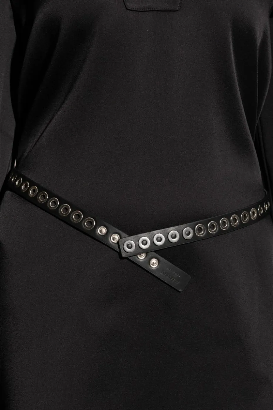 JIL SANDER CZARNY Skórzany pasek
