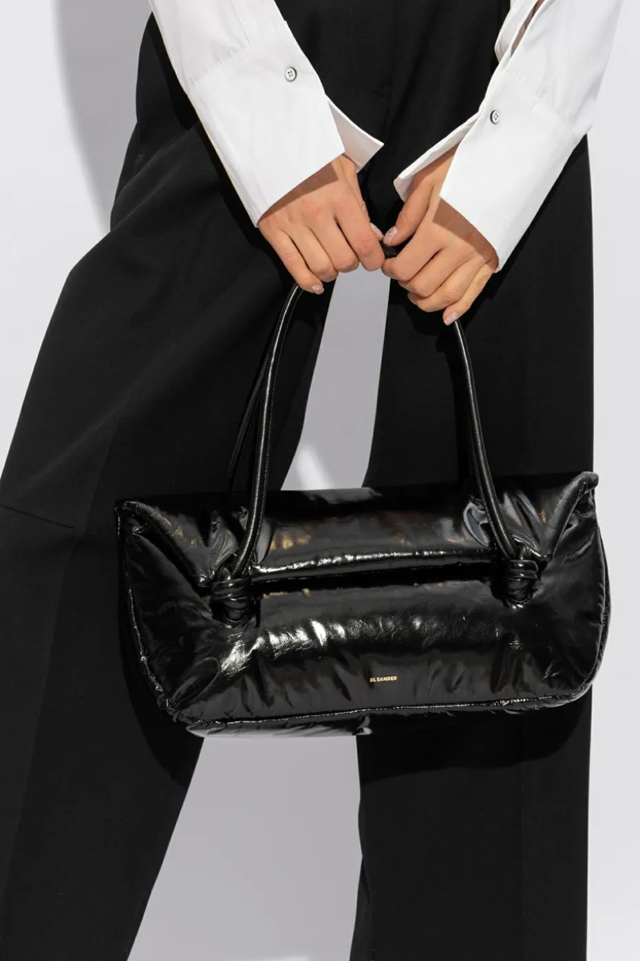 JIL SANDER CZARNY Torba na ramię ‘Knott Medium’
