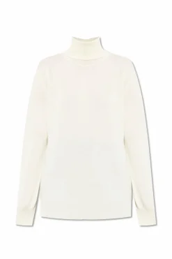 JIL SANDER kremowy Wełniany golf