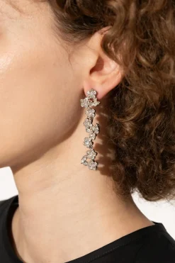JIL SANDER SREBRNY Mosiężne kolczyki