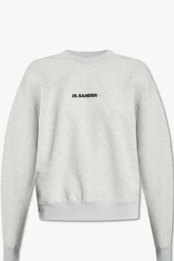 JIL SANDER+ SZARY Bluza z logo
