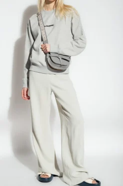 JIL SANDER+ SZARY Bluza z logo