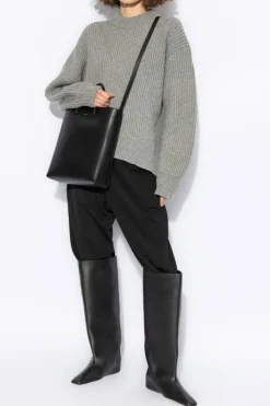 JIL SANDER SZARY Wełniany sweter