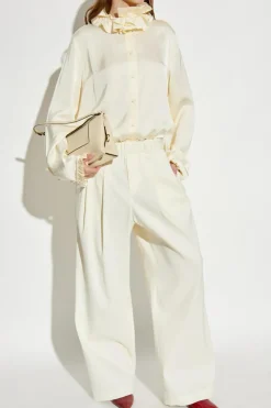 JIL SANDER ŻÓŁTY Koszula z falbaną