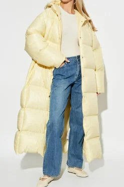 JIL SANDER+ ŻÓŁTY Płaszcz puchowy