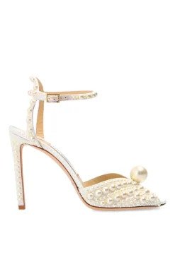 Jimmy Choo BIAŁY Sandały na obcasie ‘Sacora’