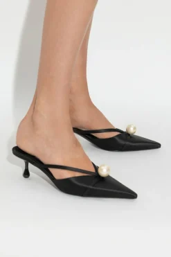 Jimmy Choo CZARNY Klapki na obcasie `Sana`