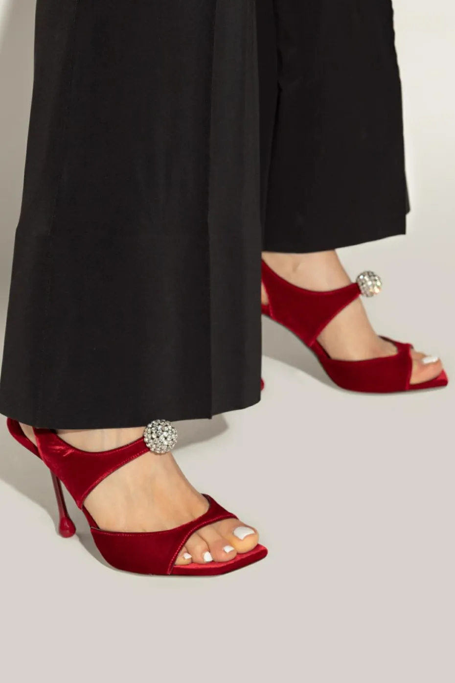Jimmy Choo CZERWONY Sandały na obcasie `Orb`