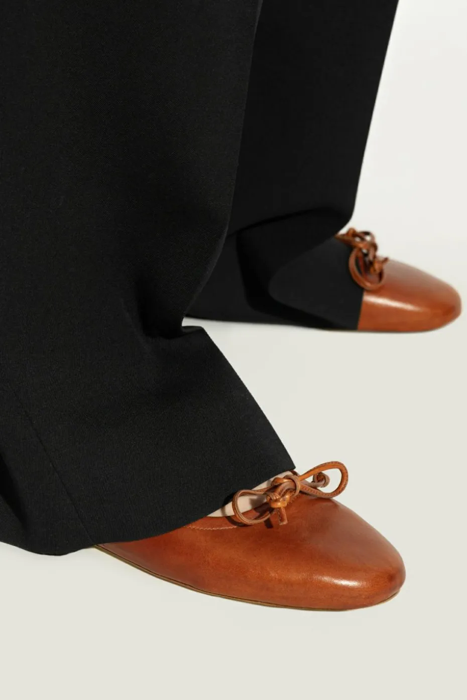 JW Anderson BRĄZOWY Skórzane baleriny